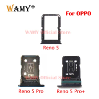 Original New Sim Card Slot Holder Tray For OPPO Reno 5 Pro/ Reno 5/ Reno 5 Pro Plus Sim Reader Socket Repair Parts