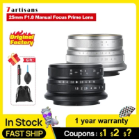 7artisans 25mm F1.8 APS-C Large Aperture Manual Focus Prime Lens for Sony E Fujifilm FX for Canon EOS M M50 Micro 4/3 GH1