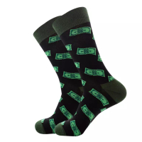 Kings Collection Paper Money Pattern Cozy Socks (EU39-EU45) (HS202212)