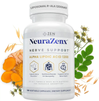 Zen Nutrients ALA Complex | Alpha Lipoic Acid, Benfotiamine, L-Carnitine & Turmeric | 120 Capsules H