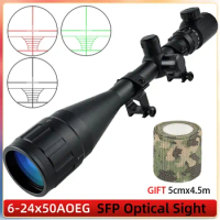 6-24X50 AOEG Tactical Scope Adjustable Green Red Dot Riflescope Reticle Optical Hunting Rifle Scope Sniper Airsoft Air Gun