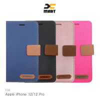 【APP4%點數】XMART Apple iPhone 12/12 Pro (6.1吋) 斜紋休閒皮套 掀蓋 可立 插卡 磁扣