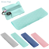 Silicone Hair Curling Wand Cover, Non-Slip Flat Curling Iron Insulation Mat ,Hair Straightener Storage Bag Hairdressing Tools