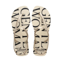 【havaianas 哈瓦仕】涼鞋 女鞋 泰國少女潮牌聯名款 滿版Logo gentlewoman 銀 4149547-0121W(哈瓦士)