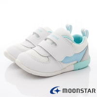 日本月星Moonstar機能童鞋頂級學步系列寬楦穩定彎曲鞋款2481白(寶寶段)