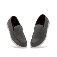 Kobe Grey - Sepatu Slip On Pria Moccasin Casual Santai Formal Kantor Kuliah Suede 42 KOBE GREY