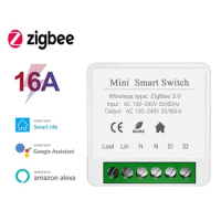 Tuya 16A ZigBee Smart Switch Power Monitor DIY Module Timer Relay Automation Work With Alexa Google Yandex Alice Smart Life