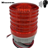 Zusen TB5051-R-J with Buzzer Red Color Signal Lamp Warning Light 12V 24V 220V LED Small Flashing Light