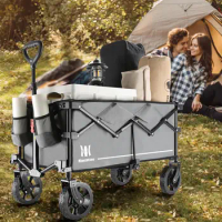Camping Trolley Folding Travel Trolley For Food/Drinks Shopping Cart Practical Grocery Travel Camping Trolley