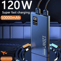 120W Super Fast Charging Power Bank 50000Amh Power Bank Compact Upgraded Portable Power Bank Suitable for Xiaomi Huawei Samsung