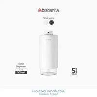 Brabantia SinkStyle Soap Dispenser – Tempat Sabun Cair 200ml, Anti Tetes Putih