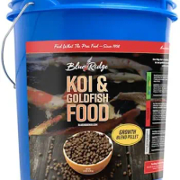 Fish Food 14lb - Koi Food 3/16” Large and Mini Blend Growth Formula, Goldfish Food, Premium Fish Foo