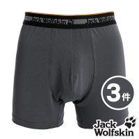 【Jack wolfskin飛狼】3件組 男 抗菌銅纖維透氣親膚內褲『灰』