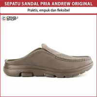 SEPATU SANDAL PRIA ANDREW ORIGINAL SENDAL SLIP ON SLOP SELOP KASUAL BRANDED KULIT ASLI EMPUK FLEKSIB