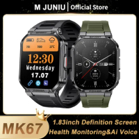 New MK67 Smart Watch Voice Assistant BT Wireless Call IP68 Outdoor Sport Waterproof Wristwatch For Android iOS