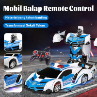 Mainan Edukatif Interaktif Robot Mobil Transformer, 1 Tombol Klik untuk Berubah Bentuk, Mobil Balap