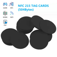 20/50/100pcs Black Ntag215 NFC Round Coin 13.56MHz 504 Bytes Smart Ntag 215 Card Tags 25mm For NFC Phone Game