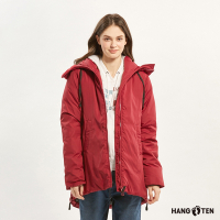 Hang Ten-女裝-恆溫多功能-石墨烯防風防輕潑水抗靜電貼合保暖外套-深紅