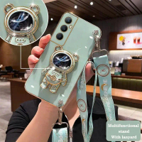 เคสโทรศัพท์, C65 Lone Astronaut Holder Lanyard ชุบ, สำหรับ Realme C65, กันกระแทก, ป้องกันกล้อง, ฝาหล