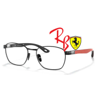 【RayBan 雷朋】限量法拉利聯名款 碳纖維光學眼鏡 RB6480M F028 黑框碳纖維鏡臂設計 公司貨