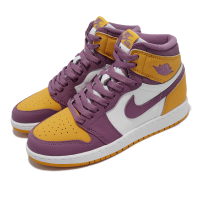 【NIKE 耐吉】童鞋 Air Jordan 1 Retro High OG 大童 紫 黃 女鞋 AJ1(575441-706)