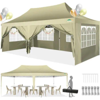 10x20 pop-up canopy, commercial tent with side walls, party and wedding tent for outdoor party activities on the terrace