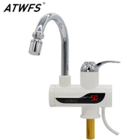ATWFS 220v Tankless Water Heater Electric Faucet Tap Hot Water Heater Instant Kitchen Bathroom Heating 3000W