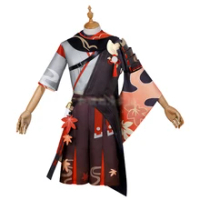 Game Genshin Impact New Account Kazuha Cosplay Costumes Wind Element Anime Project Top Coat Pants Accessories Set Halloween