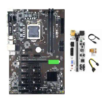 B250 BTC Mining Motherboard with VER010 Riser Card 12XGraphics Card Slot LGA 1151 DDR4 USB3.0 Low Power for BTC Miner