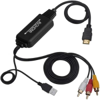 HDMI-compatible To AV 3RCA Cable CVBS Video Audio Adapter Wire for TV Smart Android Set-Top Box Projector Monitor