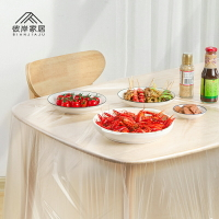 一次性桌布正方形防水圓形臺布塑料薄膜家用餐桌加厚餐布派對桌墊