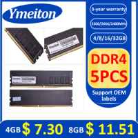 memoriam ram ddr4 5PCS Ymeiton pc Memoria 4GB 8GB 16GB 32GB 2400MHz 2666MHz 3200MHz DIMM DDR4 RAM High Performance DesktopMemory