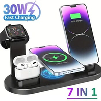 30W 7 in 1 Wireless Charger Stand Pad For iPhone 14 13 12 Apple Watch Fast Charging Dock Station for Airpods Pro iWatch 7 6
