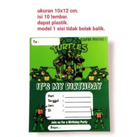 kartu undangan ulang tahun isi 10 lembar tema kura kura ninja Teenage Mutant Ninja Turtles / Kura-Ku