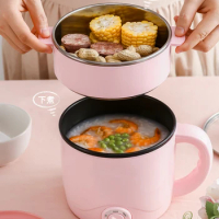 1.5L Multifunctional Electric Cooker Low Power Mini Small Electric Cooker with Steamer Small Non-Stick Pot