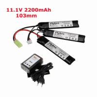 103mm 3S Water Gun 11.1V 2200mAh 40C Lipo Battery and Charger for AKKU Mini Airsoft BB Air Pistol Electric Toys RC Parts