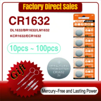 10-100PCS 3V 125mAh CR1632 Coin Cells Batteries CR 1632 DL1632 BR1632 LM1632 ECR1632 Lithium Button Battery For Watch Remote Key