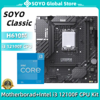 SOYO SY-Classic H610M With Intel I3 12100F CPU DDR4 LGA1700 Motherboard Set M.2 SSD Interface for PC Computers Mainboard combo