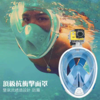 GoPro 全罩乾式游泳浮潛水免換氣呼吸管防霧面罩