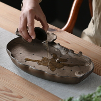 復古中式紫砂儲水式茶盤干泡茶臺茶具家用小茶臺簡約干泡茶盤托盤