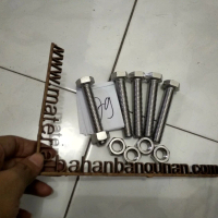 mur baut sus 304 m 12 x 70 mm kunci 19 stainless hexagonal bolt nut