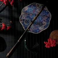 古風紫竹腰扇漢服團扇中國風長柄流蘇可捲曲摺扇古典便攜掛腰扇子