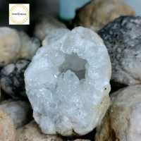 ก้อนจีโอด Geode  ควอทซ์ใส โมร็อกโก ก้อนกลมไม่เคาะ