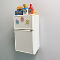 創意仿真可愛迷你白色冰箱個性擺件裝飾家居照片冰箱貼磁性磁貼