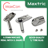 Maxcon 6.35mm MONO Male Metal Plug L Shape Type Guitar Plug Angle Connector / PANCAKE Patch Cable Gu