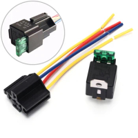 12V 5pin 30A Car Relay 12V 4pin With Fuse Terminal Auto Relay With Relay Socket Waterproof Automotive Four-pin plug