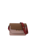 กระเป๋าสะพายไหล่หนัง Marni Trunk สีชมพูสีน้ําตาลแดง