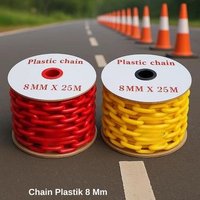 Chain Plastic Rantai Plastik Plastic Chain PVC 8mm 50 Mtr KUNING