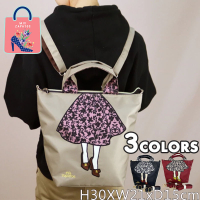 HOT★Mis zapatos Japanese and Korean nylon casual print three-use cross-shoulder hand bag