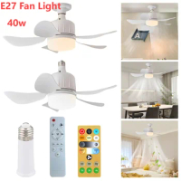 Ceiling Fan Light Lamp E27 Base Wireless Remote Control LED Bulb Ceiling Fan Replacement for Bedroom Living Room Kitchen Balcony